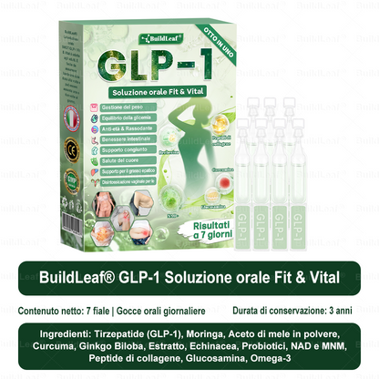 IT Negozio ufficiale |🧡 BuildLeaf® GLP-1 8-in-1 Fit & Vital Soluzione Orale (Solo una volta al giorno, cambiamenti visibili in 7 giorni) ✅ Per obesità, salute cardiovascolare, diabete, apnea notturna, salute intestinale, problemi articolari e altro