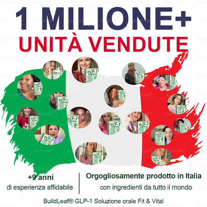 IT Negozio ufficiale |🧡 BuildLeaf® GLP-1 8-in-1 Fit & Vital Soluzione Orale (Solo una volta al giorno, cambiamenti visibili in 7 giorni) ✅ Per obesità, salute cardiovascolare, diabete, apnea notturna, salute intestinale, problemi articolari e altro