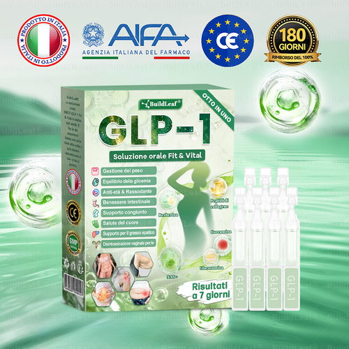 IT Negozio ufficiale |🧡 BuildLeaf® GLP-1 8-in-1 Fit & Vital Soluzione Orale (Solo una volta al giorno, cambiamenti visibili in 7 giorni) ✅ Per obesità, salute cardiovascolare, diabete, apnea notturna, salute intestinale, problemi articolari e altro