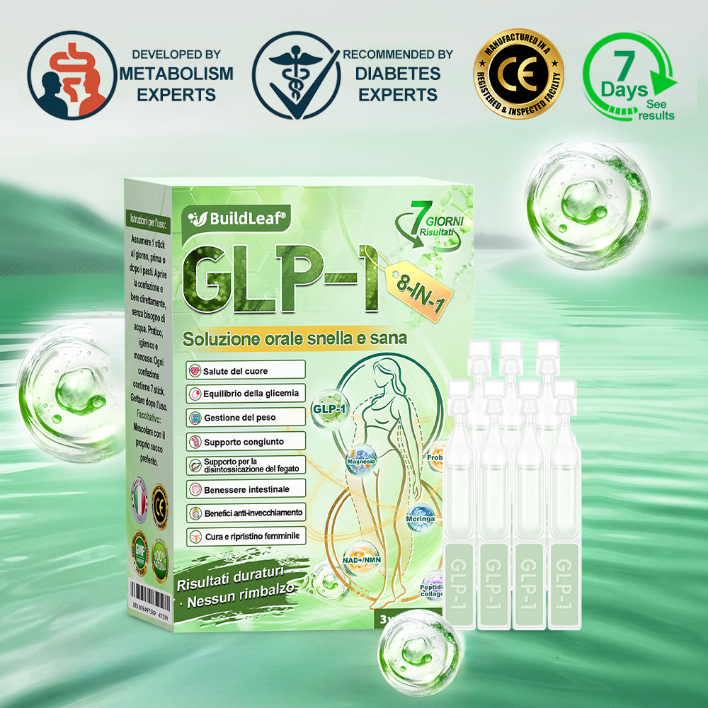 🌍️Negozio ufficiale | 👩‍⚕️ BuildLeaf® GLP-1 8-in-1 Soluzione orale snellente (1 volta al giorno, risultati in 7 giorni). Supporta perdita di peso, cuore, diabete, sonno, intestino, articolazioni, tonifica la pelle e aumenta energia.