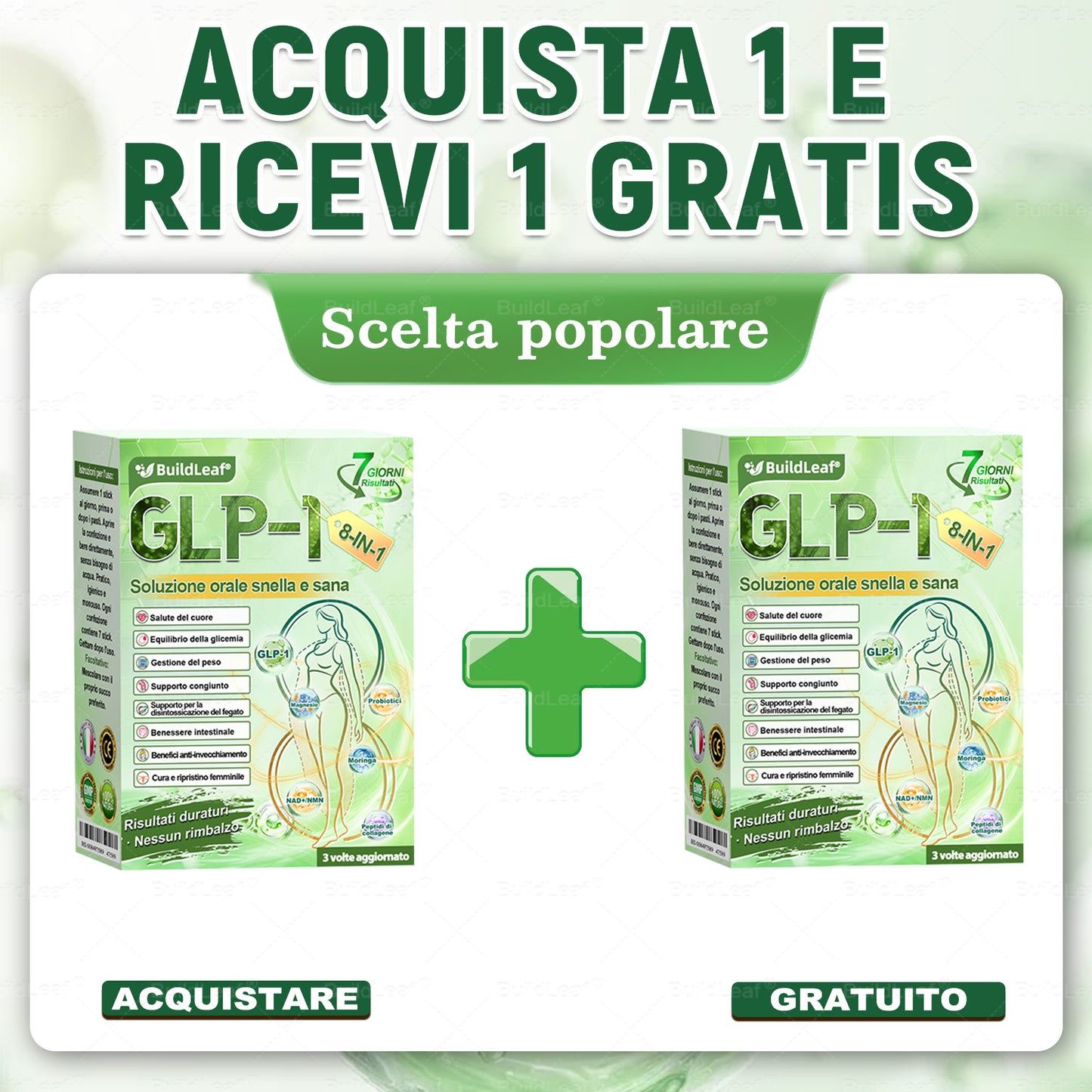 🌍️Negozio ufficiale | 👩‍⚕️ BuildLeaf® GLP-1 8-in-1 Soluzione orale snellente (1 volta al giorno, risultati in 7 giorni). Supporta perdita di peso, cuore, diabete, sonno, intestino, articolazioni, tonifica la pelle e aumenta energia.