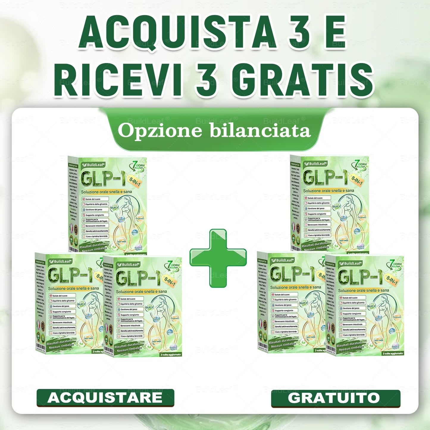 🌍️Negozio ufficiale | 👩‍⚕️ BuildLeaf® GLP-1 8-in-1 Soluzione orale snellente (1 volta al giorno, risultati in 7 giorni). Supporta perdita di peso, cuore, diabete, sonno, intestino, articolazioni, tonifica la pelle e aumenta energia.