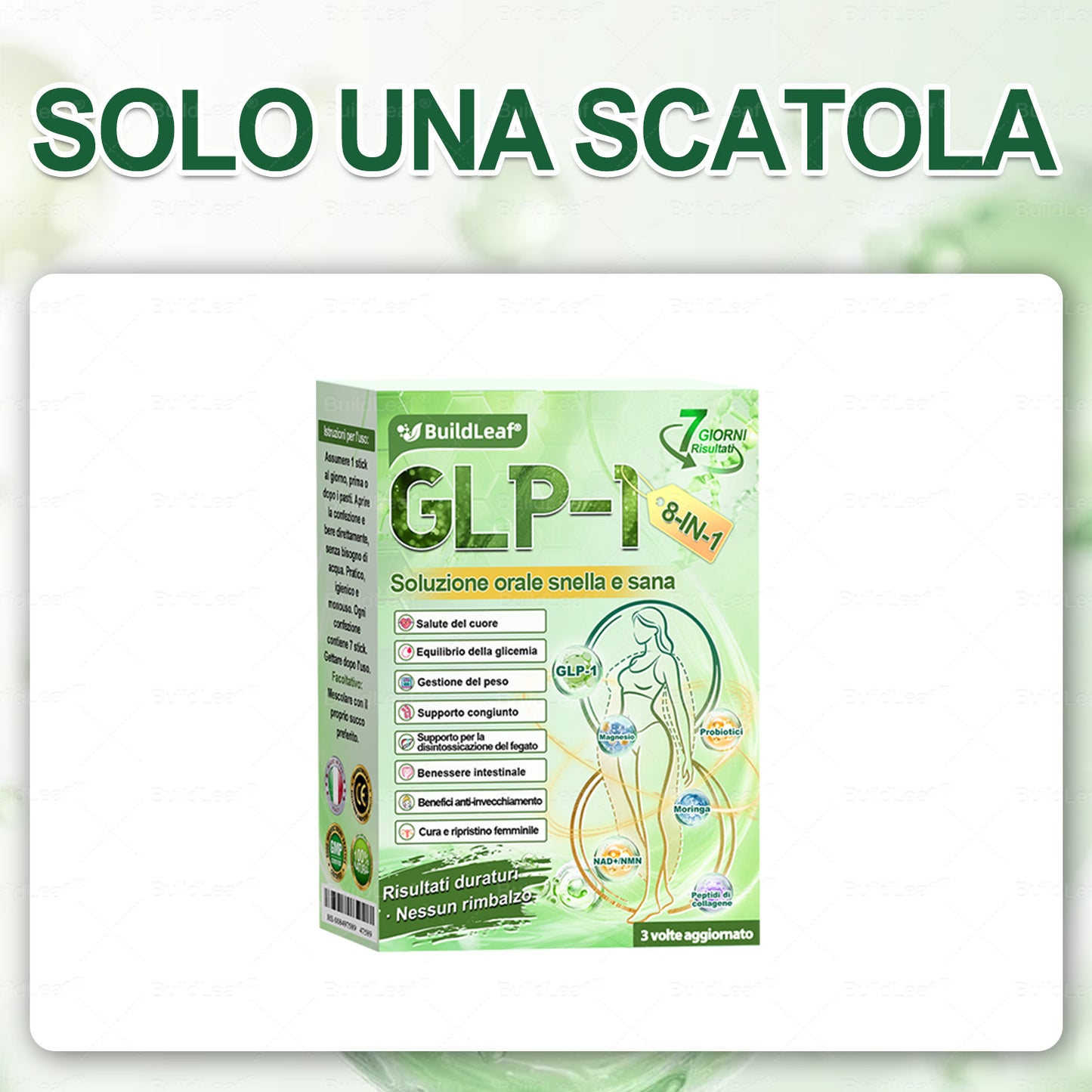🌍️Negozio ufficiale | 👩‍⚕️ BuildLeaf® GLP-1 8-in-1 Soluzione orale snellente (1 volta al giorno, risultati in 7 giorni). Supporta perdita di peso, cuore, diabete, sonno, intestino, articolazioni, tonifica la pelle e aumenta energia.